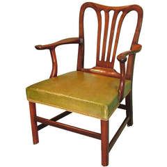 Large Mid-18th Century Mahogany Library Armchair 12