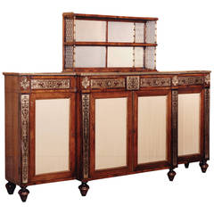 Regency Period Rosewood and Brass Chiffonier, after Designs by John Mclean 4