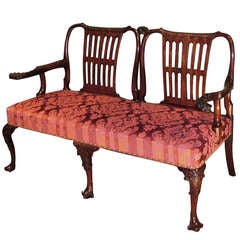 Mid-18th Century Carved Mahogany Two-Seat Settee 7