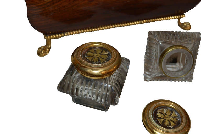 Early 19th Century French Ormolu-Gilded Inkwell For Sale 2