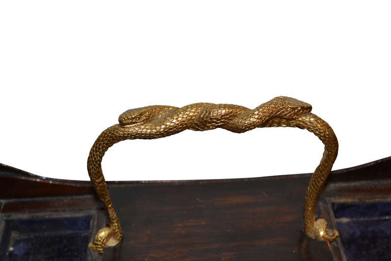 Encrier français du début du XIXe siècle en bronze doré en vente 2