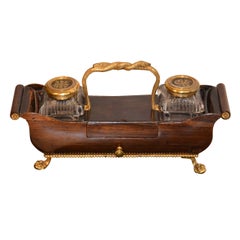 Early 19th Century French Ormolu-Gilded Inkwell