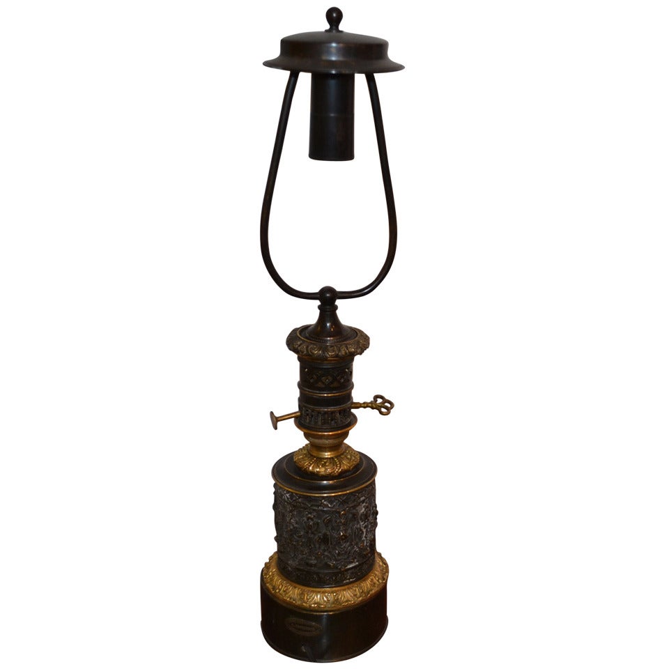Late 18th Century French Metal Lamp For Sale