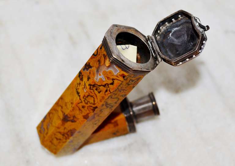 19th Century Agate and Silver Pipe 5