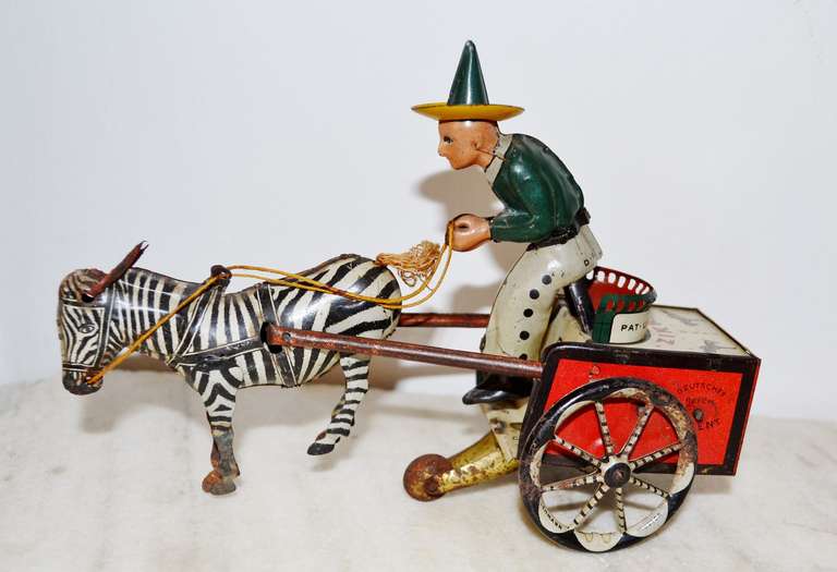20th Century Vintage Lehmann Mechanical Metal Toys with Colonial Theme For Sale