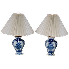 18th Century Rococo Lamps in Faiance