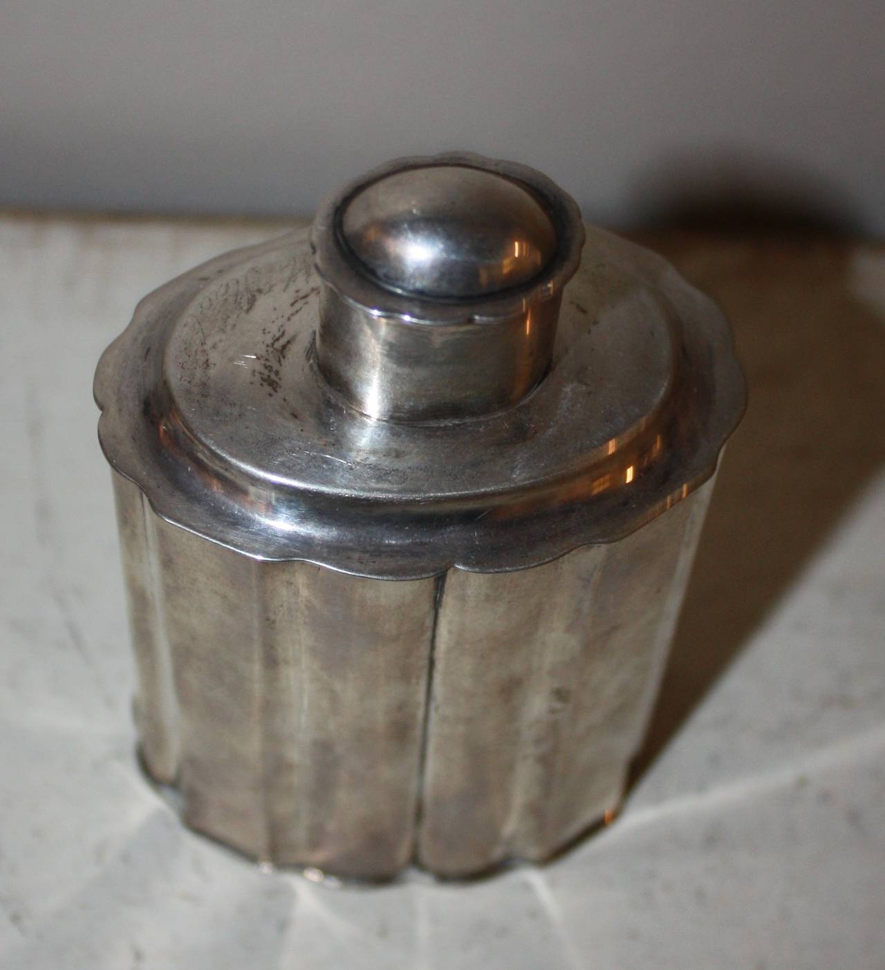 Danish Baroque Silver Tea Caddy For Sale 4