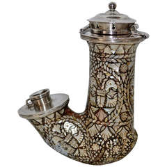 19th Century Persian Pipe with Inlaid Mother of Pearl