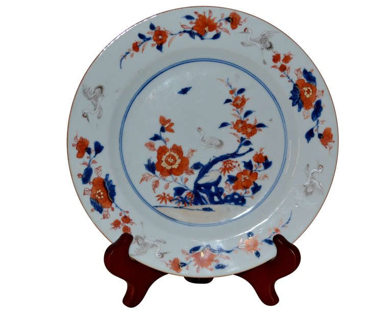 18th. Century Chinese Kangxi Plate with Protrusive Herons 1