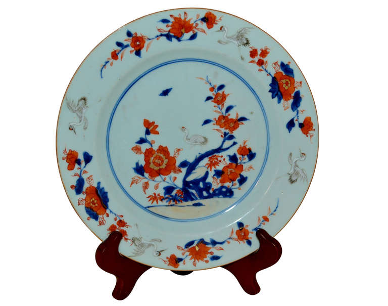 18th Century 18th. Century Chinese Kangxi Plate with Protrusive Herons