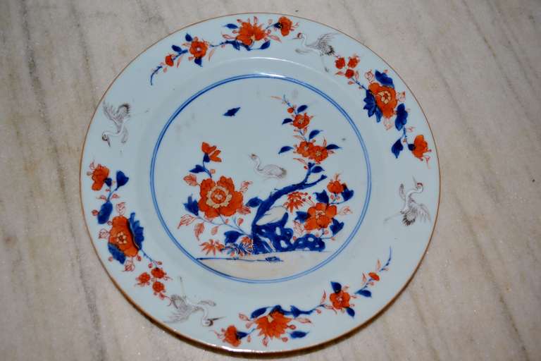 18th. Century Chinese Kangxi Plate with Protrusive Herons 6