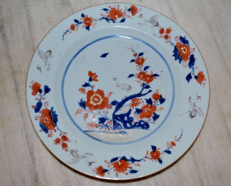 18th. Century Chinese Kangxi Plate with Protrusive Herons 5