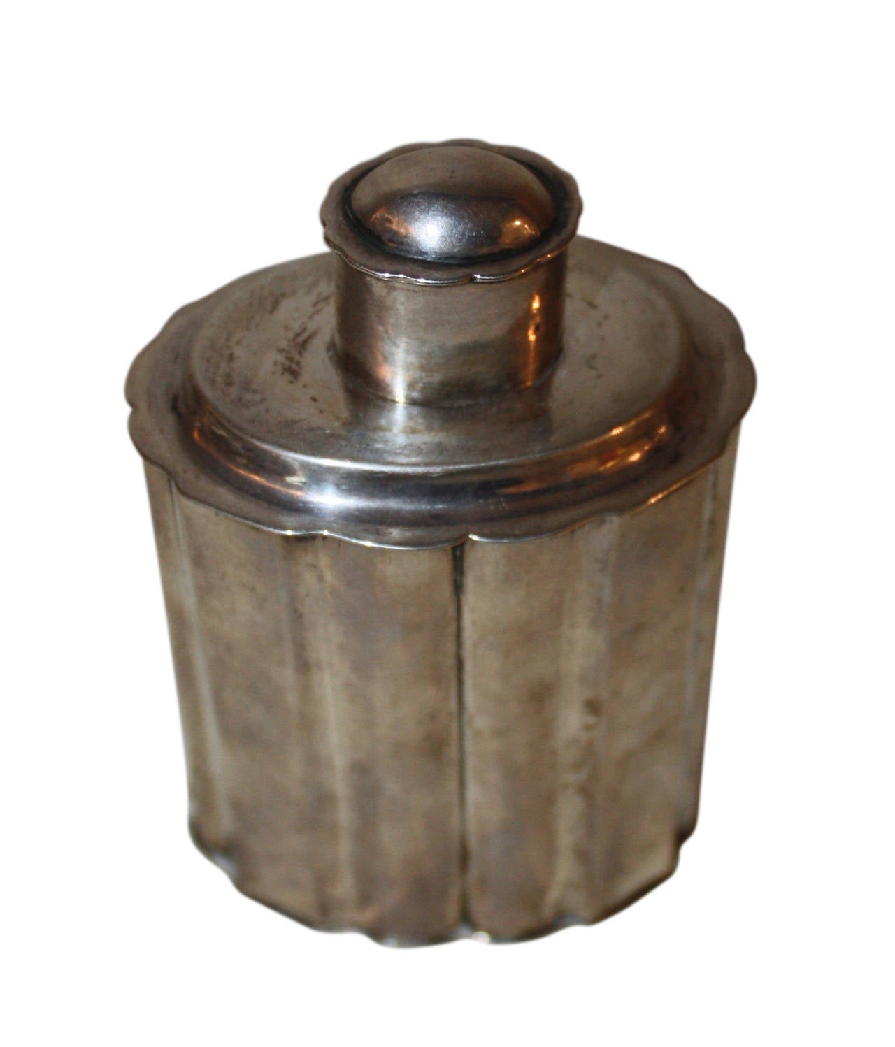 18th Century Danish Baroque Silver Tea Caddy For Sale