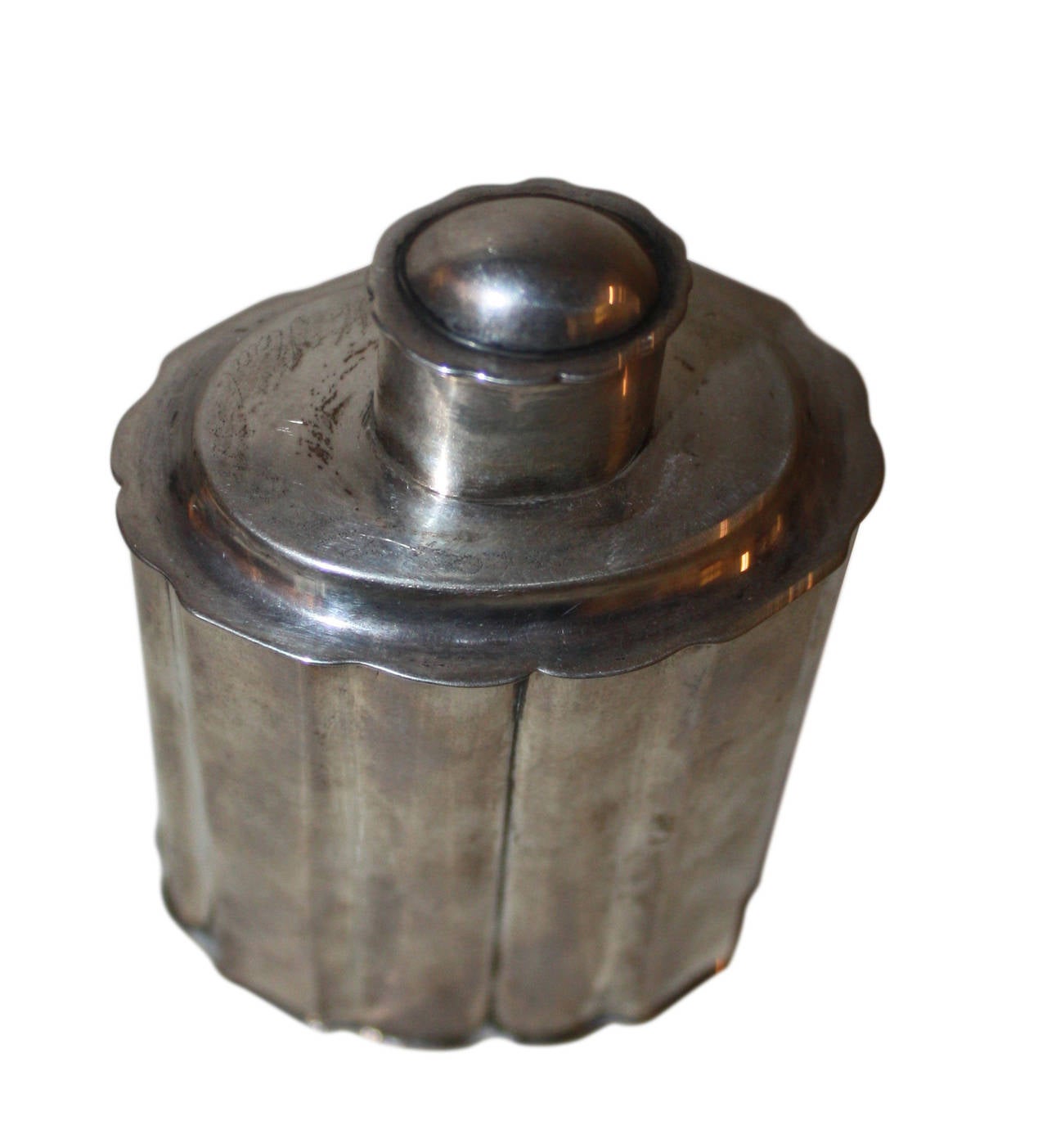Danish Baroque Silver Tea Caddy In Excellent Condition For Sale In Copenhagen, K