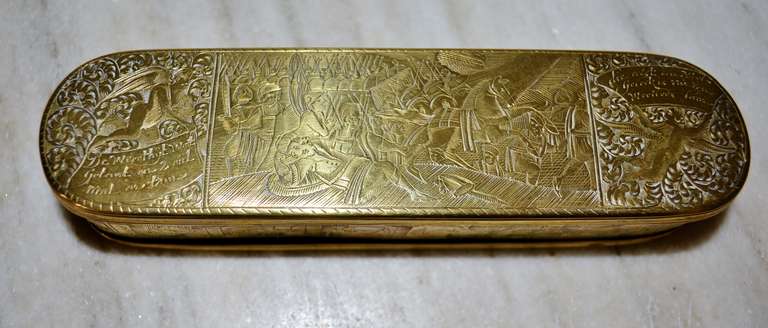 Very beautiful brass snuff box with the 12 apostles.