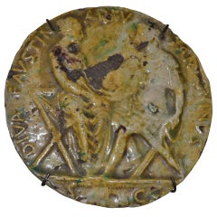 Antique 19th Century Roman Plaquette with Faustina and Antoninus Pius