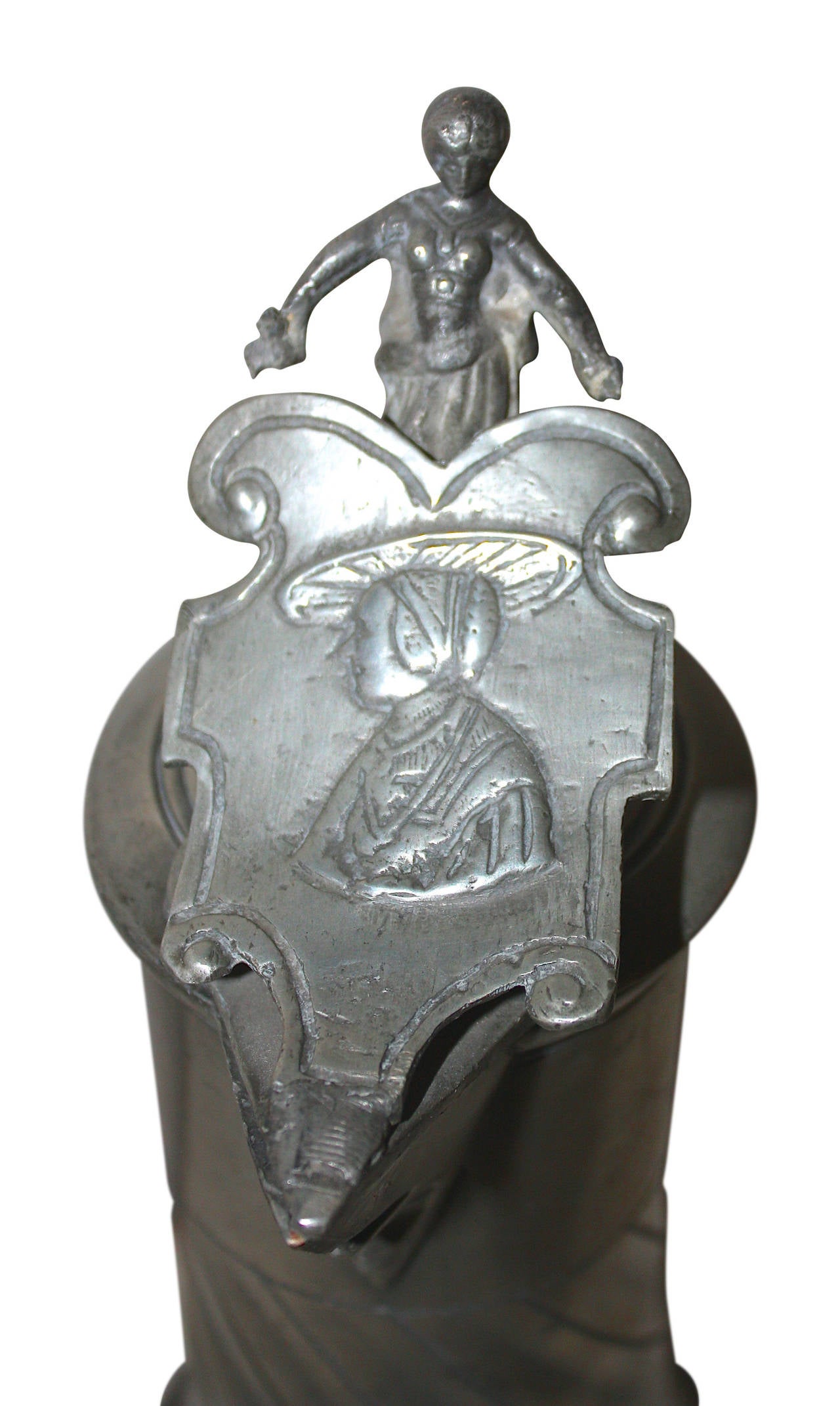 Late 19th Century Art Nouveau Large Pewter Pitcher