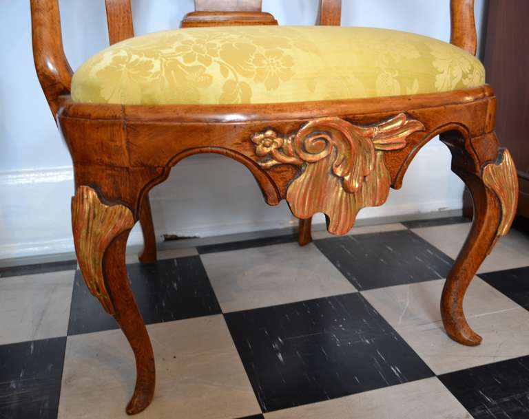 Wood 18th Century Rococo Chair