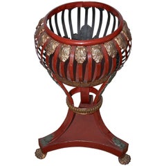 Antique Art Nouveau Painted Metal Wine Cooler