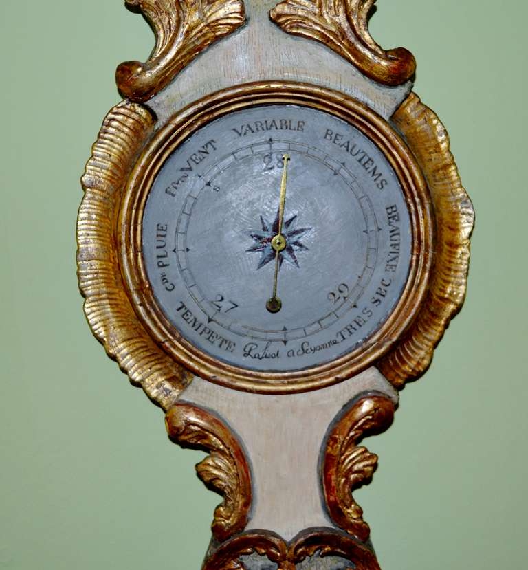 Wood 18th Century French Rococo Barometer