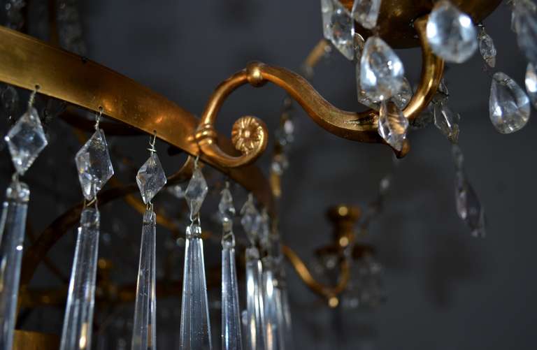 Brass 19th Century Empire Chandelier For Sale