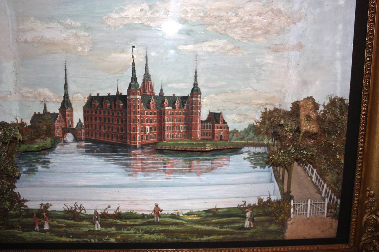 Artisanat Diorama du château de Frederiksborg au Danemark du XIXe siècle en vente