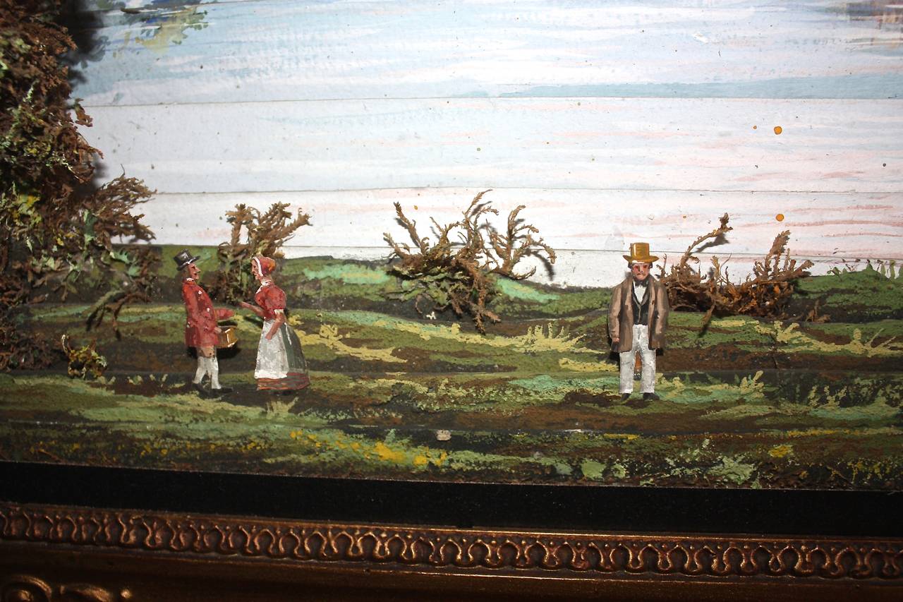 Painted 19th Century Diorama of Frederiksborg Castle in Denmark For Sale