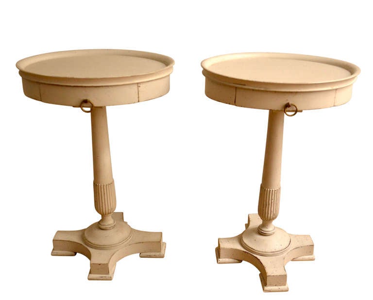 Wood 19th Century Pair of Gustavian Bedside Tray Tables
