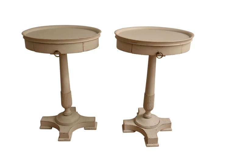 Swedish 19th Century Pair of Gustavian Bedside Tray Tables