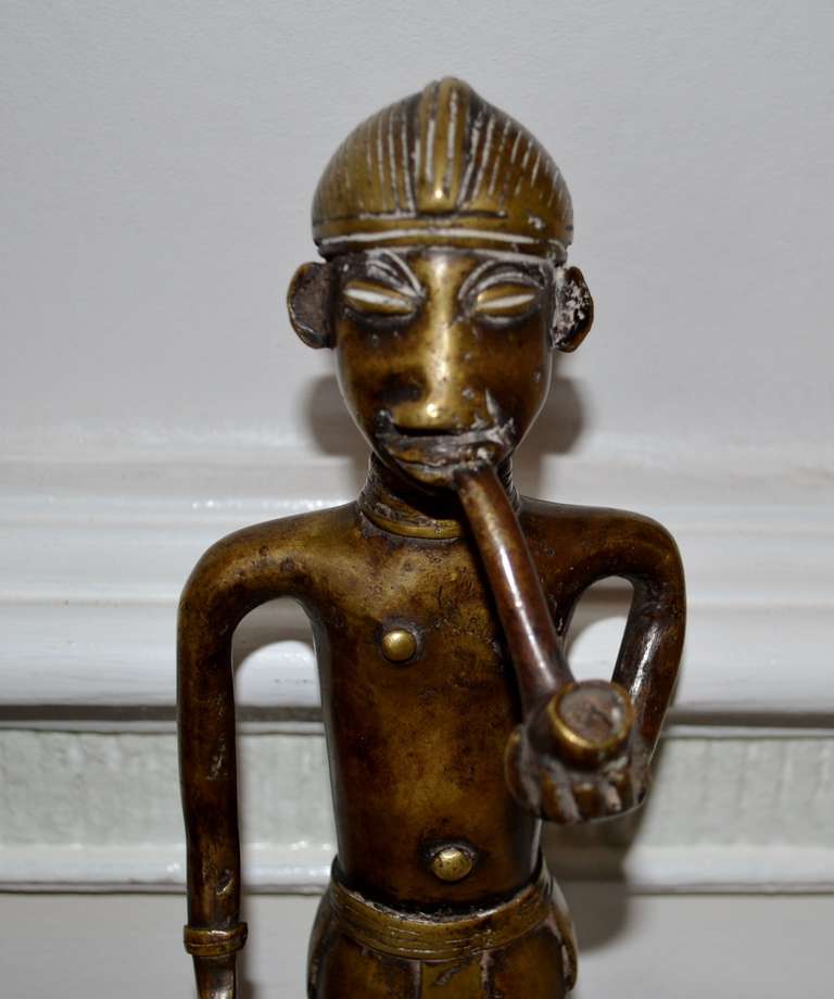 Belizean 19th Century African Bronze Sculpture From Vienna Tobacco Museum For Sale