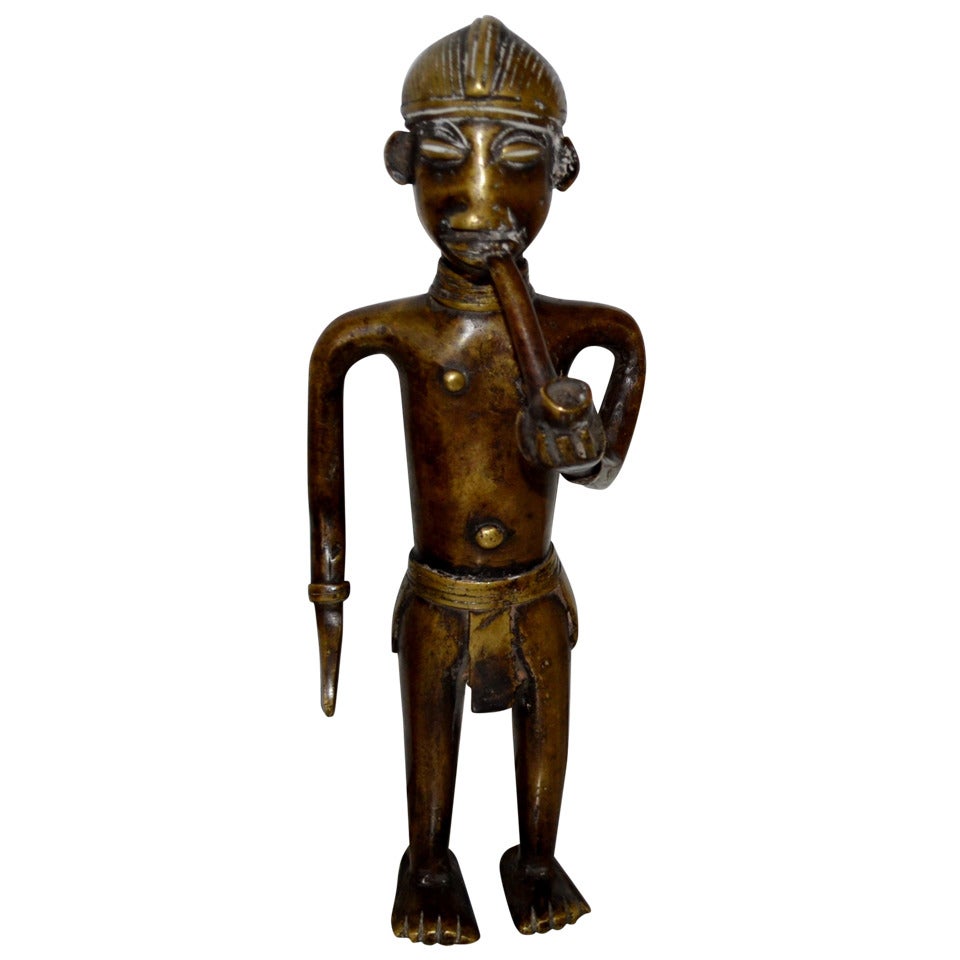 Afrikanische Bronzeskulptur aus dem 19. Jahrhundert aus dem Wiener Tabakmuseum