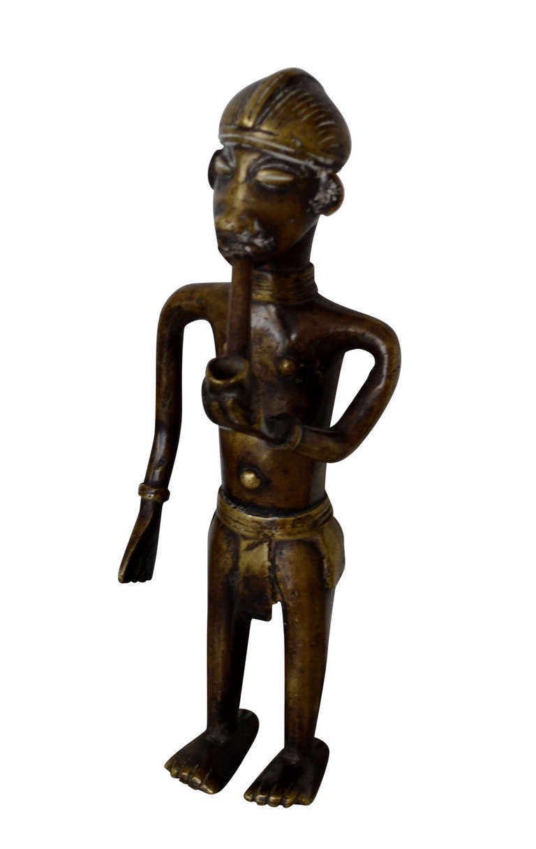 Folk Art 19th Century African Bronze Sculpture From Vienna Tobacco Museum For Sale