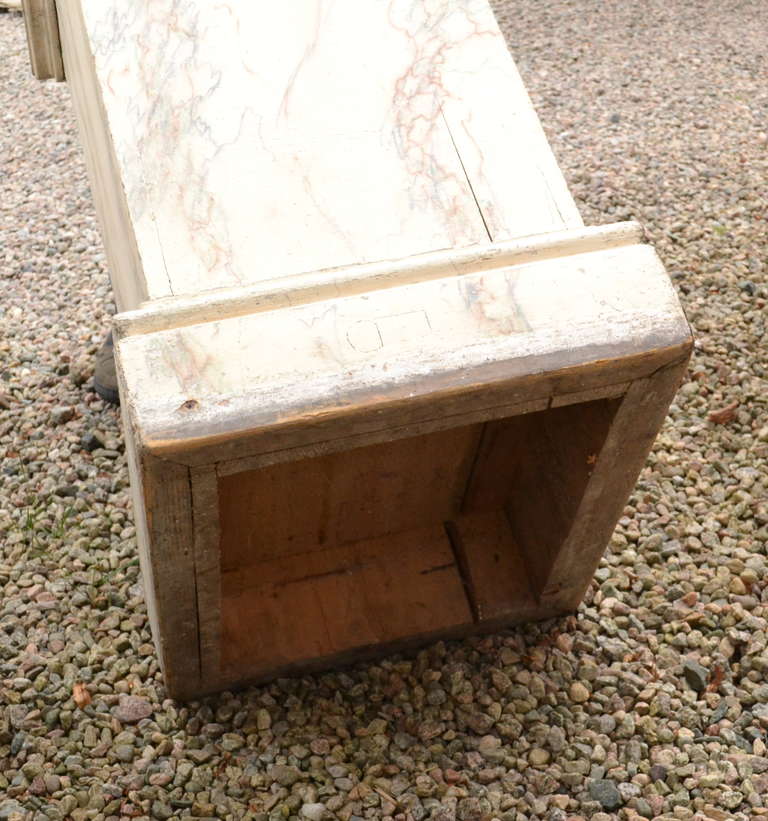 19th Century Faux Marble Wooden Pedestal, Scandinavian For Sale 2