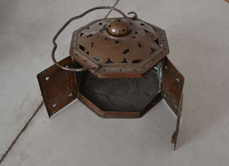 Footwarmer-Laterne aus Kupfer aus dem 18. Jahrhundert im Angebot 2