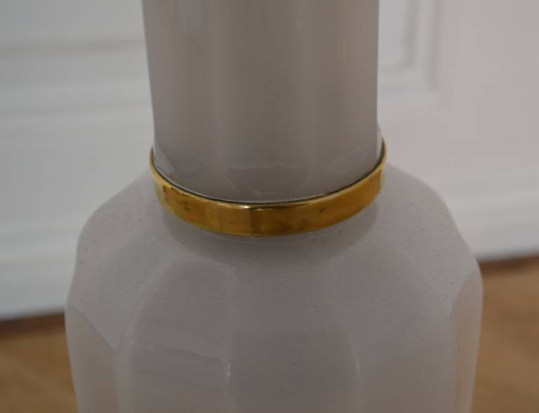 Brass 19th Century Heiberg Opaline Lamp For Sale
