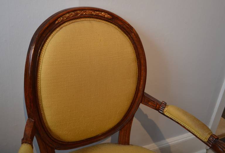 19th c. Louis XVI Medaillion Chair. 2