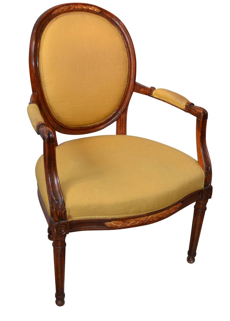 French 19th c. Louis XVI Medaillion Chair.