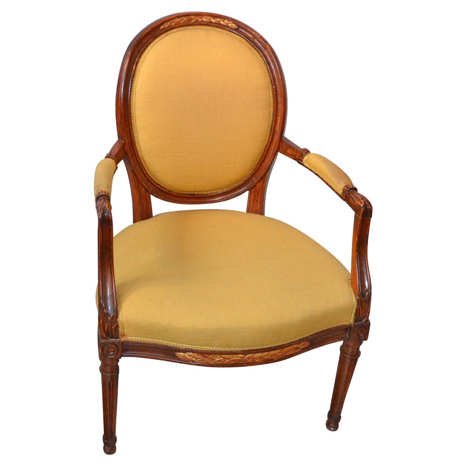 19th c. Louis XVI Medaillion Chair.
