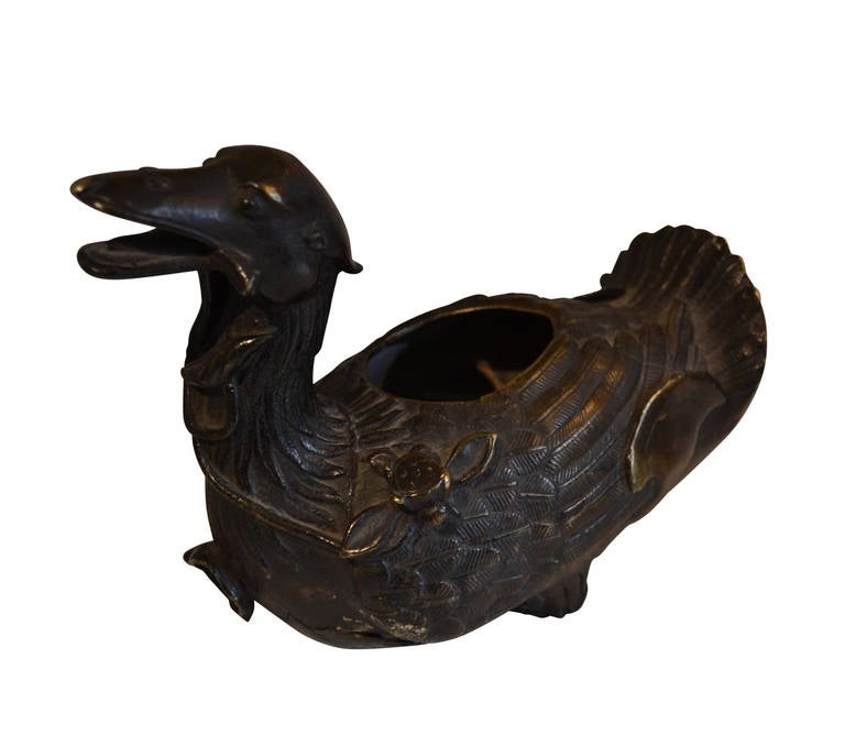 19th Century Chinese Bronze Duck 1