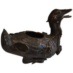 19th Century Chinese Bronze Duck