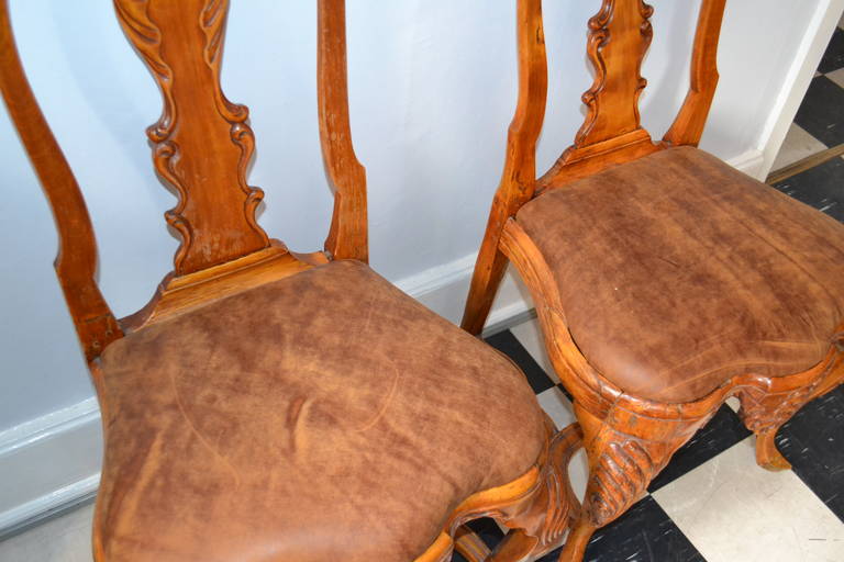18th Century and Earlier 18th Century Pair of Rococo Chairs For Sale