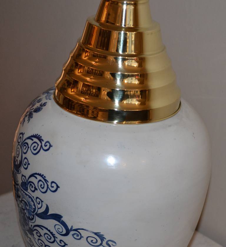 Brass Large 18th Century Delft Tobacco Jar