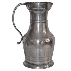 18th Century Large Baroque Pewter Pitcher 5