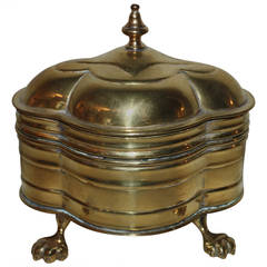 Boîte à thé rococo en laiton du 18ème siècle