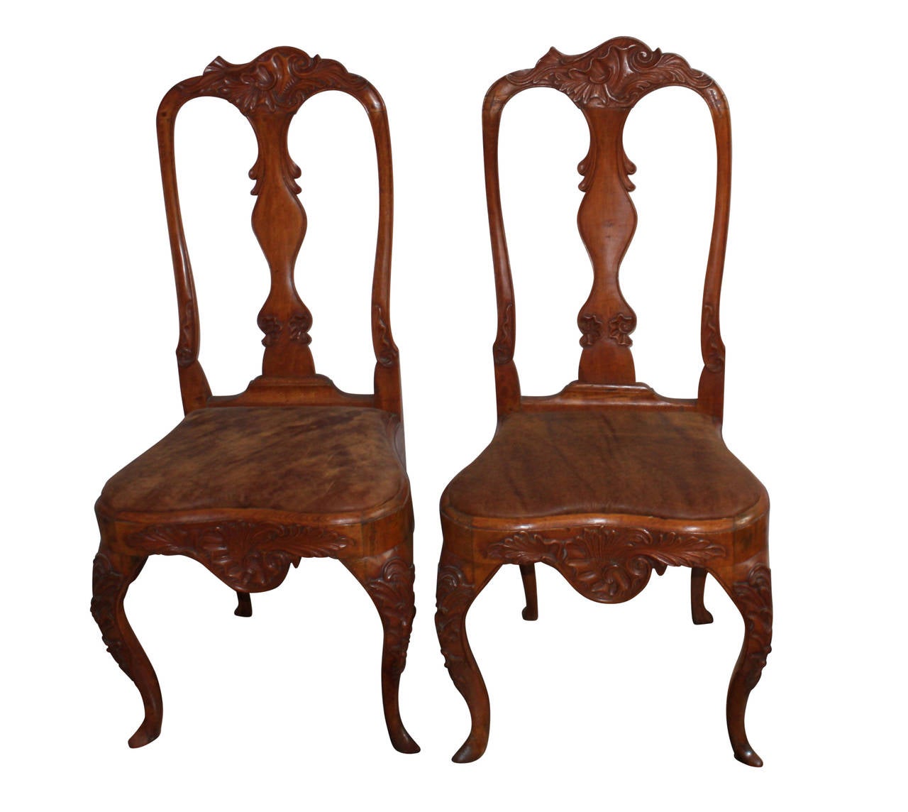 Rococo Paire de chaises danoises rococo du 18ème siècle en vente