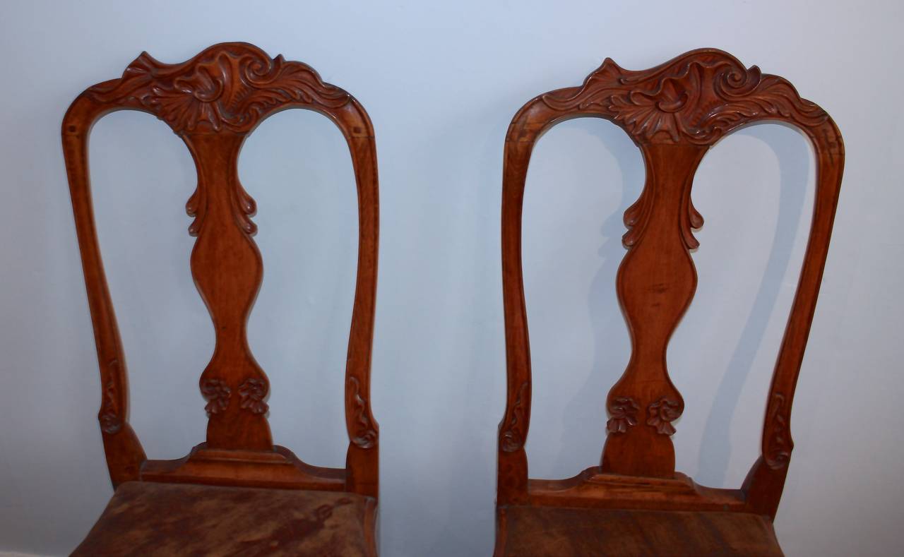 XVIIIe siècle et antérieur Paire de chaises danoises rococo du 18ème siècle en vente