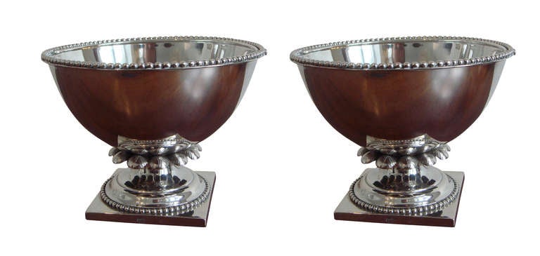Pair of Danish Silver Sugar Bowls, Late 18th Century In Excellent Condition For Sale In Copenhagen, K