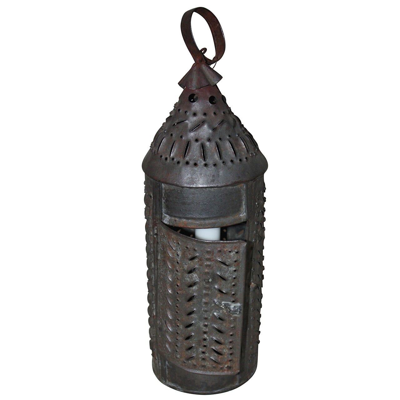 American 19th Century Metal Folk Art Farm Lantern