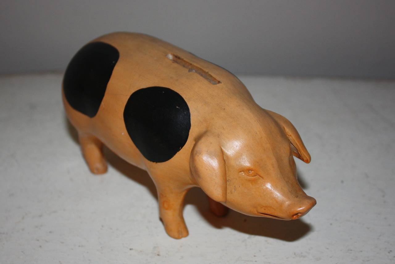 Folk Art 19th Century Piggy Bank