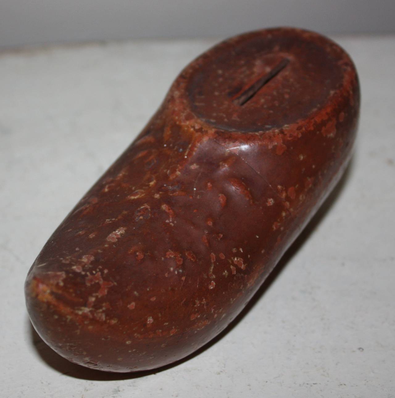 Danish 19th Century Faience Money Bank In The Shape Of A Clogs In Good Condition For Sale In Copenhagen, K